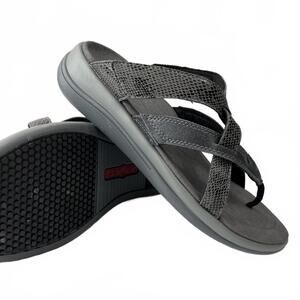 Orthofeet Sandals Womens Size 9 Wide Clio Orthopedic Comfort Black Gray 976